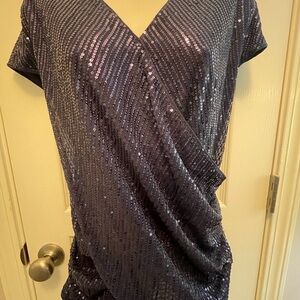 Grace Karin Purple Sequin Top